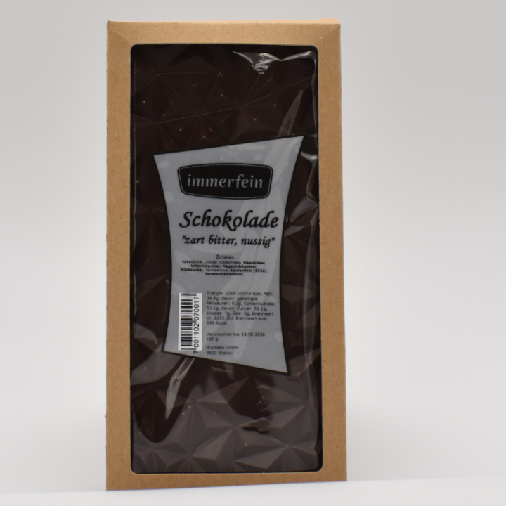 Schokoladentafel dunkel "nussig" 180g