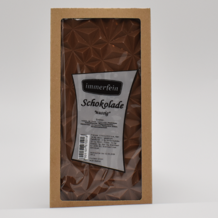 Schokoladentafel milch "nussig" 180g